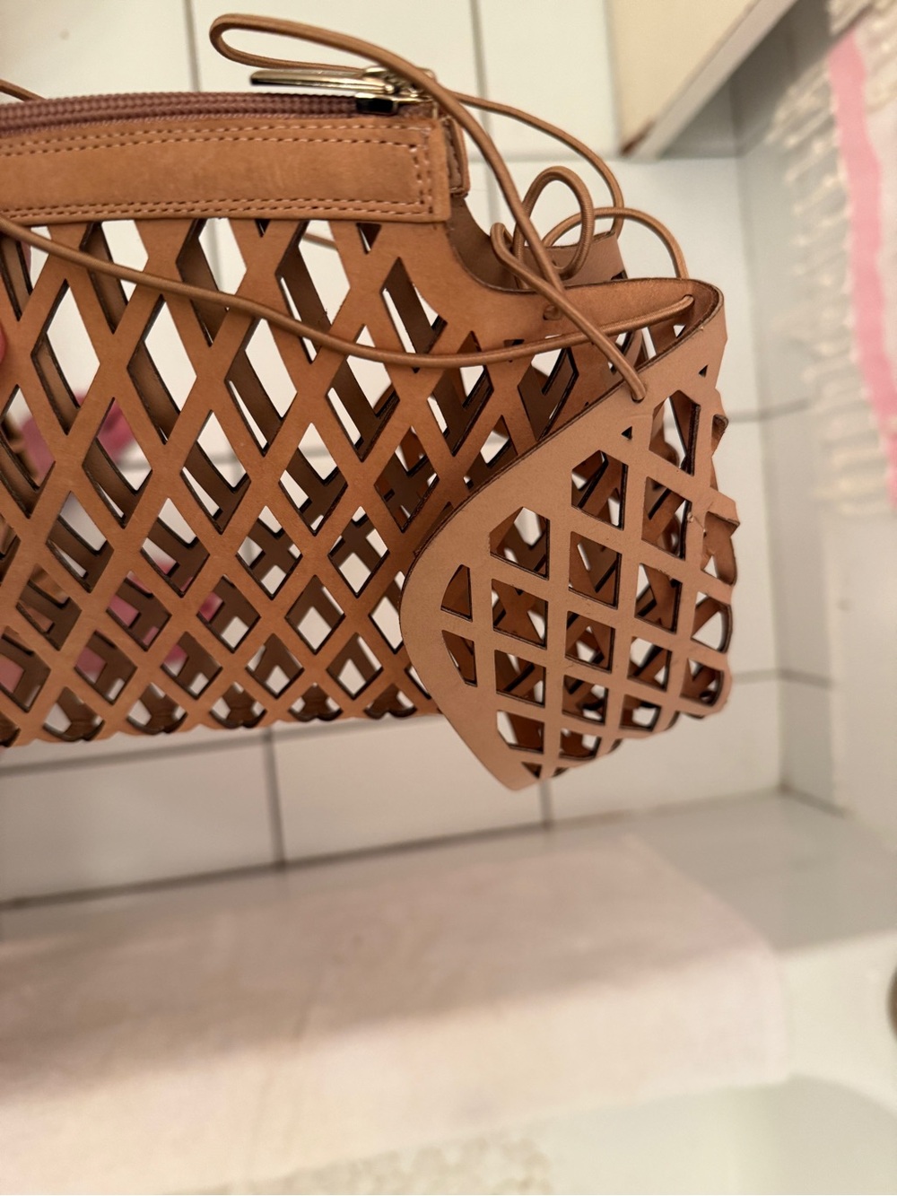 Vince Camuto Tan Lattice Over-the-Knee Stiletto Boots with 4 inch heels - Picture 7 of 11